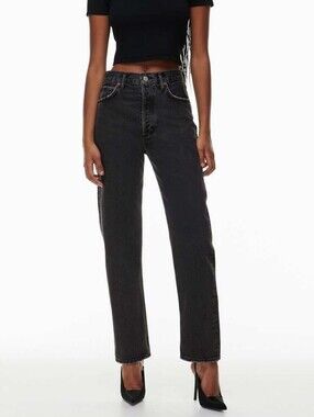 Agolde 90's Pinch Waist Jeans In Black Tea